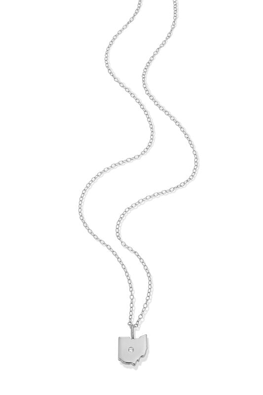 Lab Grown Diamond Ohio State Diamond Pendant Necklace in 14k Gold Plated Sterling Silver image number null